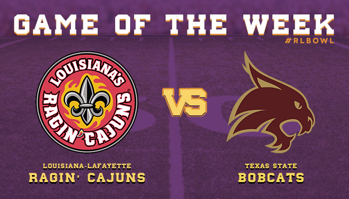 Defending R+L Carriers New Orleans Bowl Champions, UL-Lafayette, take on Texas State on Tuesday night!